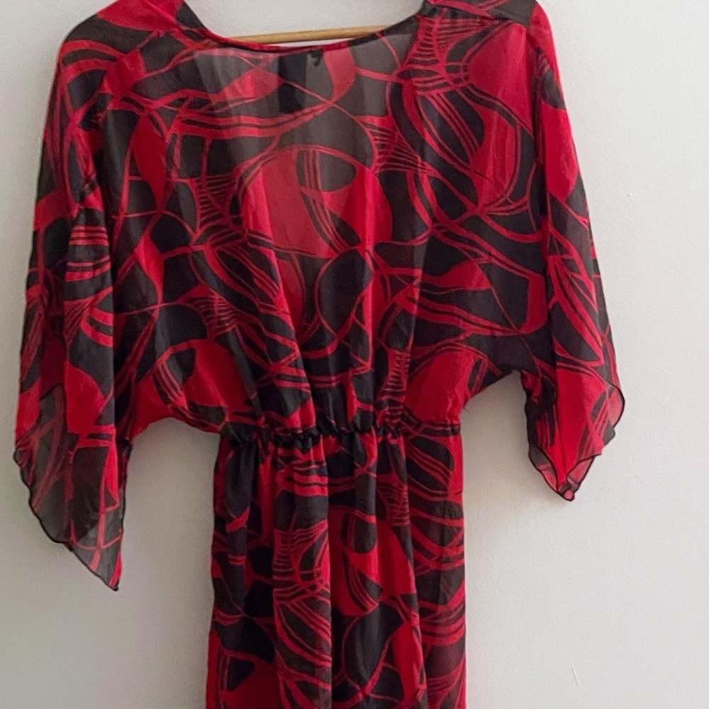 Vintage Y2K Sheer Tunic Babydoll Blouse Fairycore Whimsygoth Flowy Summer - Picture 3 of 8
